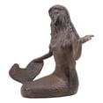 thumbnail image 4 of 13"L Cast Iron Large Nautical Siren Mermaid Holding Starfish Statue Rust Finish, 4 of 4