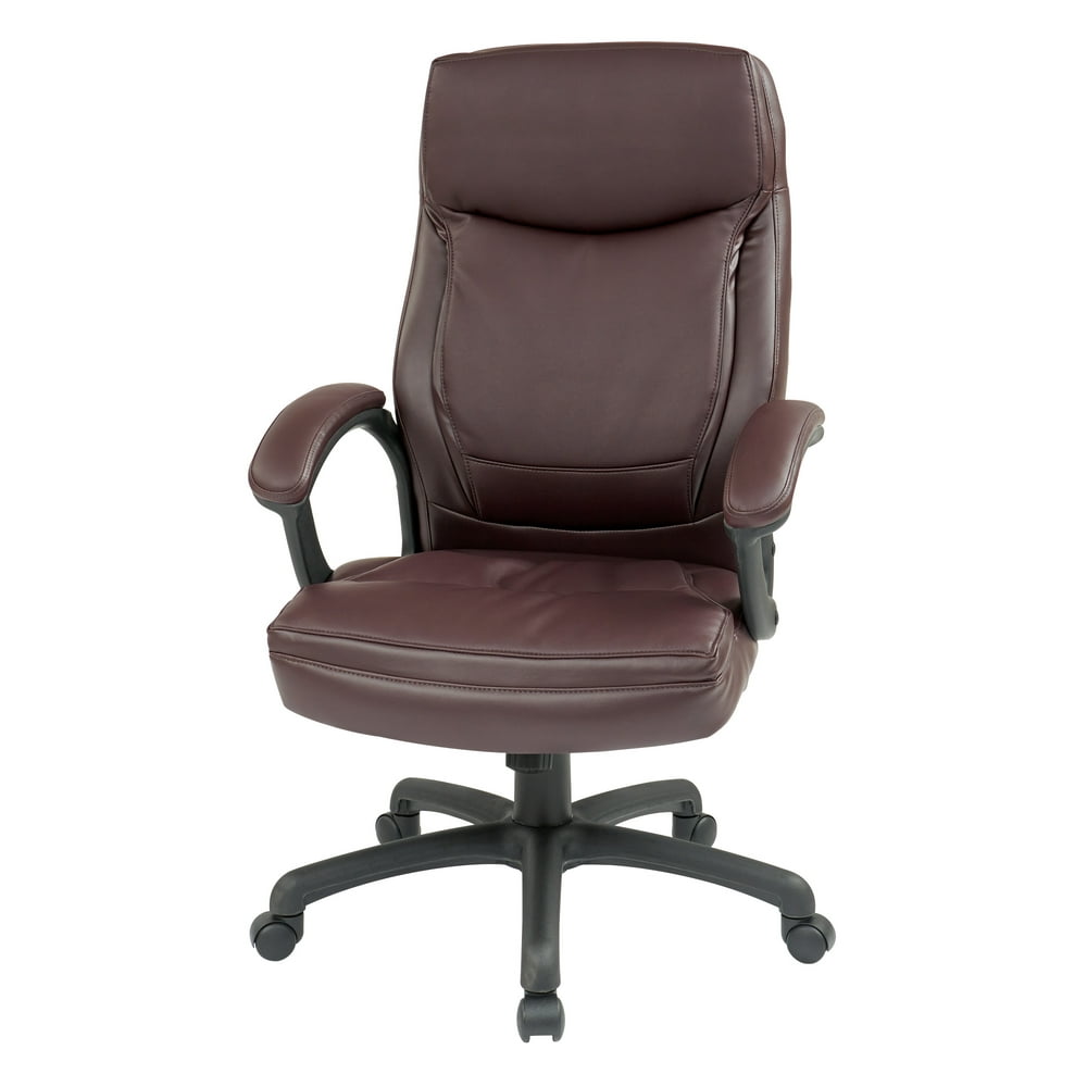 Office Star Products Executive High Back Burgundy Bonded Leather Chair ...