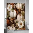 thumbnail image 5 of Fsddascl White Pumpkins Fall Shower Curtain Set - Small 36" x 72" Washable Bathtub Curtain with 12 Hooks, Thanksgiving Floral Farmhouse Botanical Waterproof Fabric Stall Shower Curtains for Bathroom, 5 of 6
