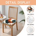 thumbnail image 2 of Rooster with Floral Wreath Seat Covers for Dining Room Chairs Set Of 6,Stretch Printed Washable Chair Seat Cover with Elastic Ties and Button,Removable Waterproof Couch Cushion Covers, 2 of 6