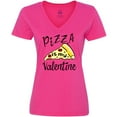 thumbnail image 3 of Inktastic Anti-Valentine's Pizza is my Valentine Women's V-Neck T-Shirt, 3 of 5