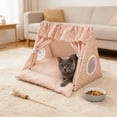 thumbnail image 6 of Pet Tent | Semi-Enclosed Washable Foldable Cat Bed for Small Dogs | Portable Breathable Mesh Pet Shelter | Cozy Soft House for Indoor Use and Medium Cats, 6 of 6