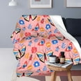 thumbnail image 4 of LNWH Butterfly Botanical Flowers Pattern Throw Blanket, Flannel Sofa Blankets for All Seasons, 40"x30", 4 of 8