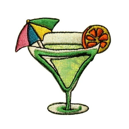 ID 1141Z Tropical Margarita Patch Vacation Cocktail Embroidered Iron On Applique