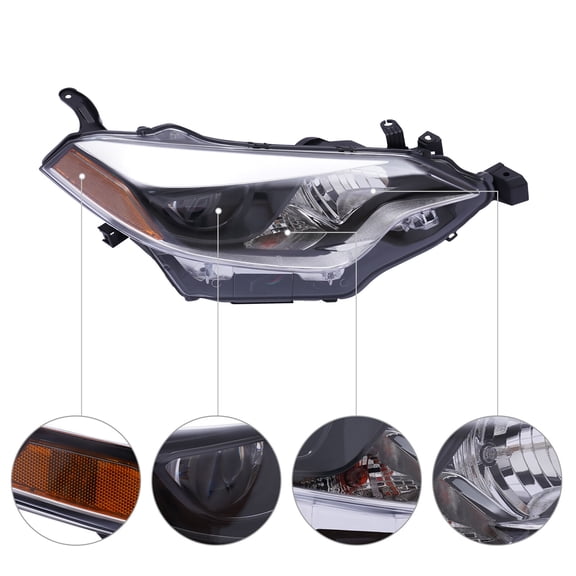 2014 2015 2016 Toyota Corolla Headlight, Passenger Side Headlight, Right Headlight(Bulb Not Included)