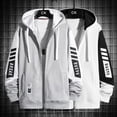 thumbnail image 3 of Abrigo con cremallera de empalme para hombre, chaqueta con capucha de moda informal, ropa de diseñador para hombre de gran tamaño, Top que combina con todo de alta calidad, 5XL, negro, 3 of 5