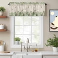 thumbnail image 2 of Hummingbird Kitchen Curtain Valances for Windows Farmhouse Short Curtains, Sage Green Botanical Leaf Vintage Botanical Rod Pocket Valance Curtain for Bedroom Cafe Living Room 42"x18", 2 of 8