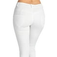 thumbnail image 5 of 2Luver, Women's, Stretchy 5 Pocket Skinny Color Uniform Pants, White, 7, 5 of 5