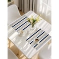 thumbnail image 5 of Beige Navy Blue Striped Placemats Set of 4, Farmhouse Stripes Modern Abstract Art Placemats for Dining Table, Place Mats for Kitchen Tabletop, Waterproof Wipeable Dining Table Mats Set, 5 of 9