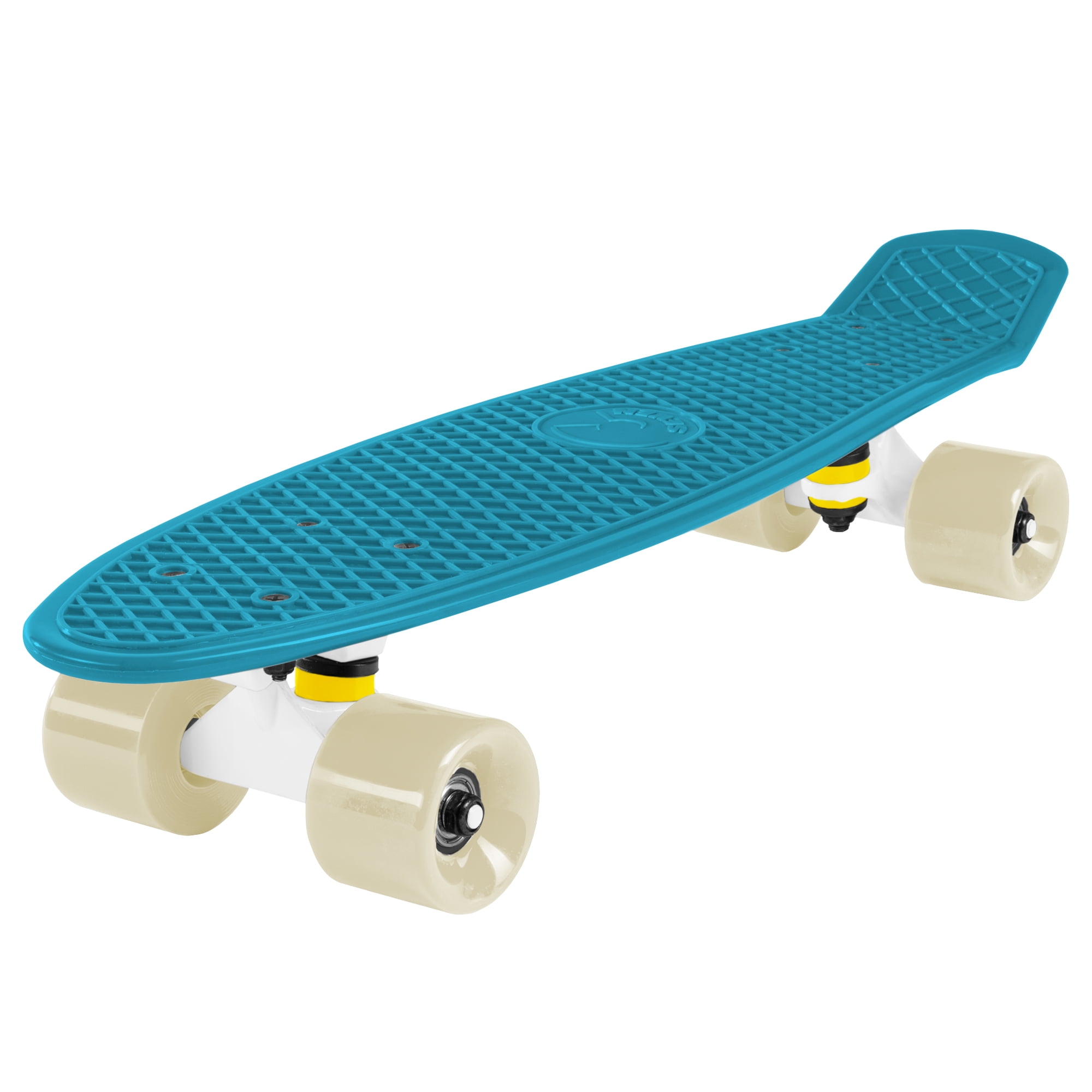 Cal 7 Complete Mini Cruiser Skateboard, 22 Inch Plastic in Retro Design (Oceanic)