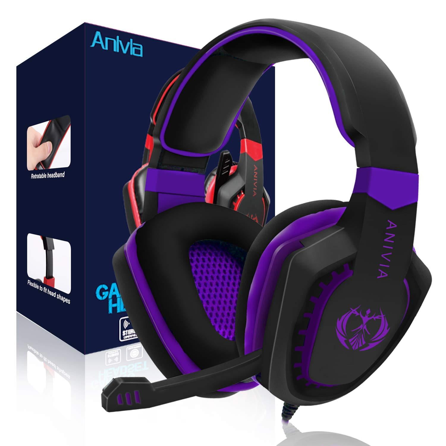 Anivia Ah28 Gaming Headset Noise Isolating Over Ear Headphones With Mic Volume Control Bass Surround Soft Memory Earmuffs For Xbox One Ps4 Pc Laptop Mac Phones Nintendo Switch Games Bla Walmart Com