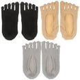 thumbnail image 3 of 3 pares de calcetines de corte bajo para mujer, calcetines con punta separada, calcetines invisibles con punta, 3 of 5