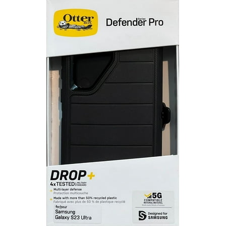 OtterBox Defender Pro Series Case and Holster for Samsung Galaxy S23 Ultra Black