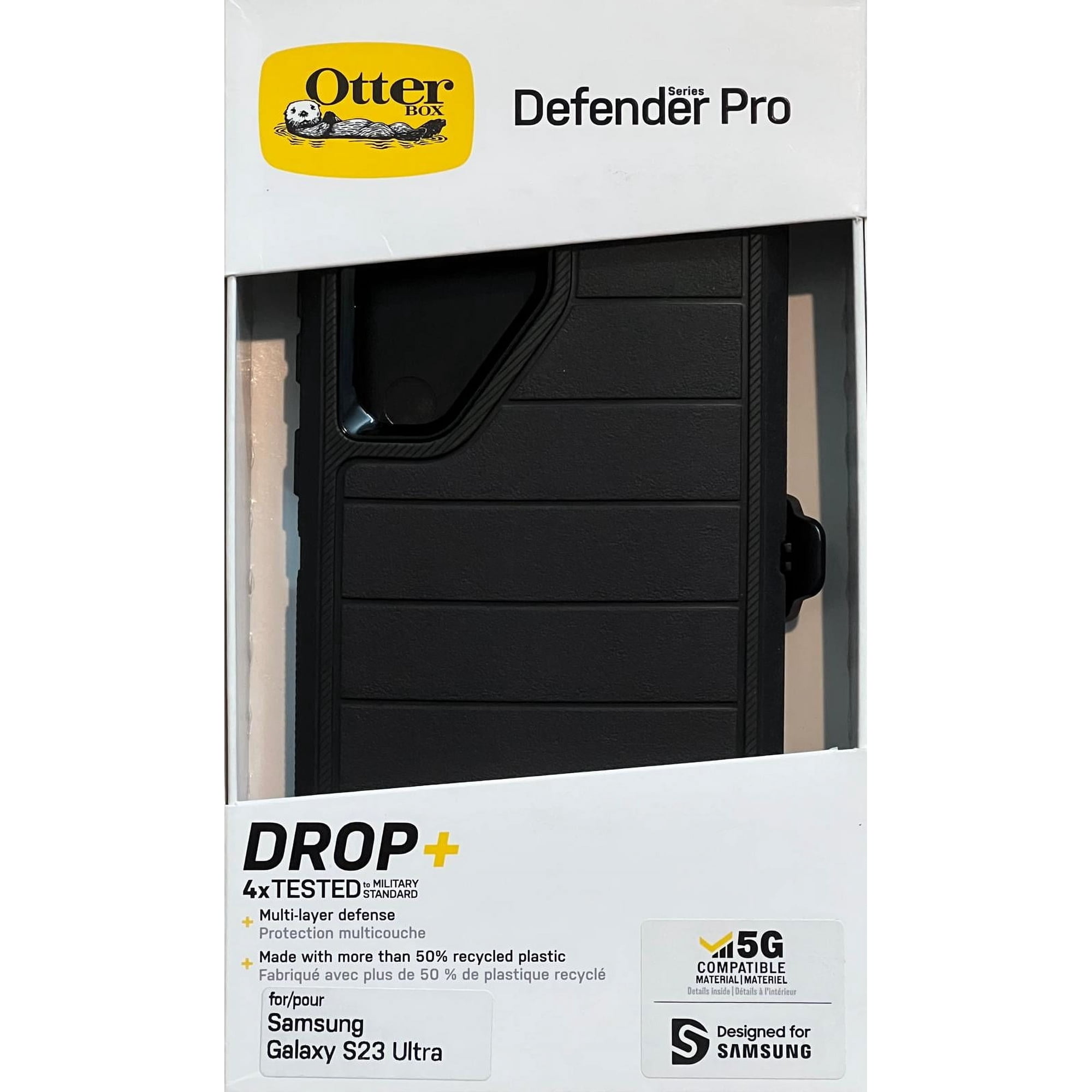 OtterBox Defender Pro Series Case and Holster for Samsung Galaxy S23 Ultra Black