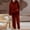 Wine, variant on Women Hooded Fleece Pajamas Set Winter Warm 2 Piece Lounge Set Plush Tracksuit Pullover and Pants Soft Cozy Sleepwear