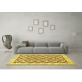 thumbnail image 3 of Ahgly Company Machine Washable Indoor Round Persian Yellow Traditional Area Rugs, 4' Round, 3 of 4