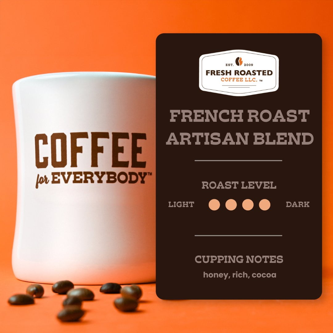 Fresh Roasted Coffee, French Roast Coffee, Dark Roast, Drip Ground, 32 oz 2 lbs