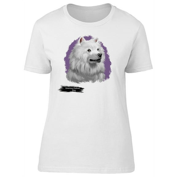 American Eskimo Watercolor Dog T-Shirt Women -Image by Shutterstock, Female Small