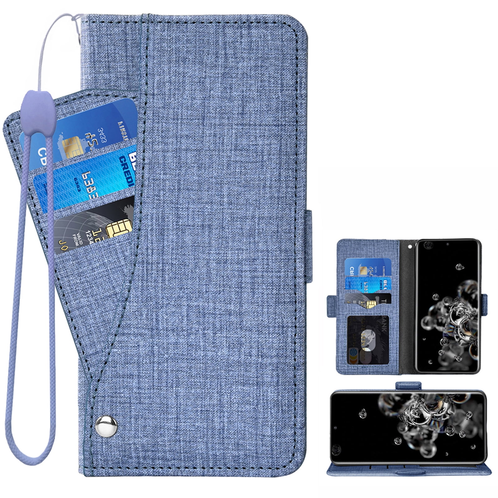 Blue Wallet Case for Samsung Galaxy S20 Plus Leather Cover Compatible with Samsung Galaxy S20 Plus 