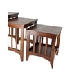 thumbnail image 3 of 3 Piece Nesting Table with Plank Tabletop and Slatted Sides, Oak Brown- Saltoro Sherpi, 3 of 5