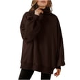 thumbnail image 2 of Timegard Oversized Sweatshirt for Women High Neck Comfy Pullover Solid Color Loose Comfy Tops Winter, 2 of 6
