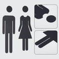 thumbnail image 5 of 4 Pairs Acrylic Bathroom Sign Men's and Women's Toilet Identification Sign Black Restroom Door Signs Washroom Signs for Offices Business Restaurants Bathroom Signage 3.8x1.67 Inch, 5 of 5