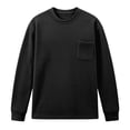 thumbnail image 2 of Men's Shirts Long Sleeve Crew Neck Waffle Shirts Basic Black Shirts Mens Golf Shirt, 2 of 4