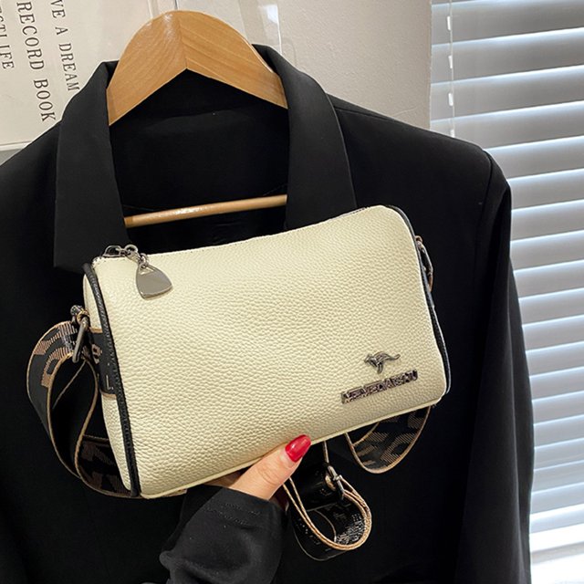 Bolsa bandolera de piel de vaca impermeable para mujer para el ocio diario (blanco) Likrtyny Para Estrenar