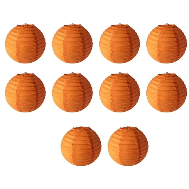 Linternas de Papel Naranja, Linternas Redondas de Bricolaje Adecuadas para Bodas, Centros Comerciales, Escuelas y Actividades Al Aire Libre