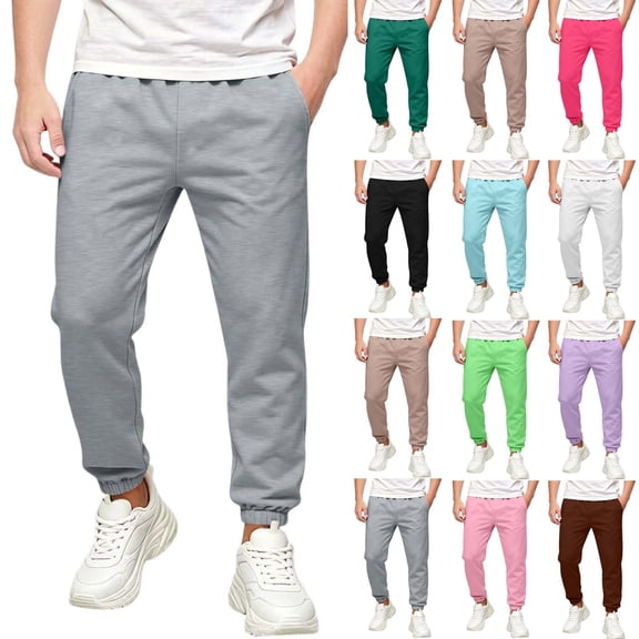 Bixock Toddler Boys Sweatpants Elastic Waist Jogger Pants Kids Solid Color Side Pocket Fleece Lined Loose Stretch Fall Winter Sport Wear Size 3-4Years