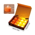 thumbnail image 3 of Halloween Mini Pumpkin Candle Lights—12 Pack, Flameless Short Electronic Candles for Halloween Party Home Indoor Decorations, 3 of 6