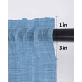 thumbnail image 6 of Blue Burlap Texture Curtains 72 Inch Length, Sheer Curtains for Bedroom Living Room Window Farmhouse Vintage Blue Rod Pocket Voile Drapes Kitchen Curtains Small Half Window 52"x72" 2 Panels, 6 of 7