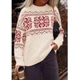 thumbnail image 4 of PRETTYGARDEN Women's Fair Isle Oversized Sweater Relaxed Fit, Soft Cozy Knit, Long Sleeve Pullover, Crew Neck, Going Out Tops, Fall Holiday Outfits, Winter Fashion Clothing, 4 of 8