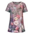 thumbnail image 4 of IROINNID Tops For Women Tunic Tops Casual Printed Short Sleeve Round Neck Pullover Blouse, 4 of 7