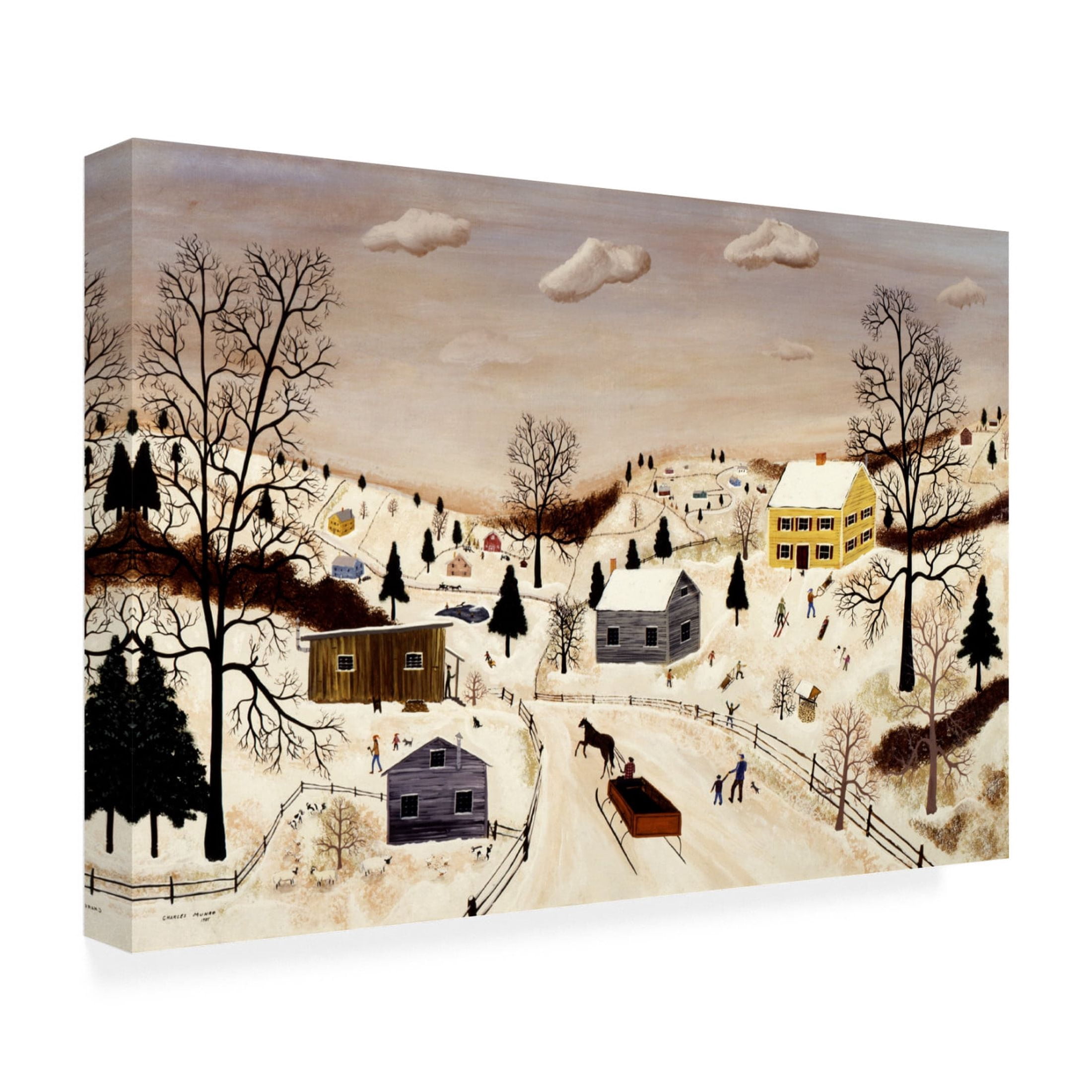 Canvas Wall Art - C Munro 'Winter in the Valley' Wall Art for Living Room, Bedroom, or Office Décor by Trademark Fine Art - 47 x 30 Inches