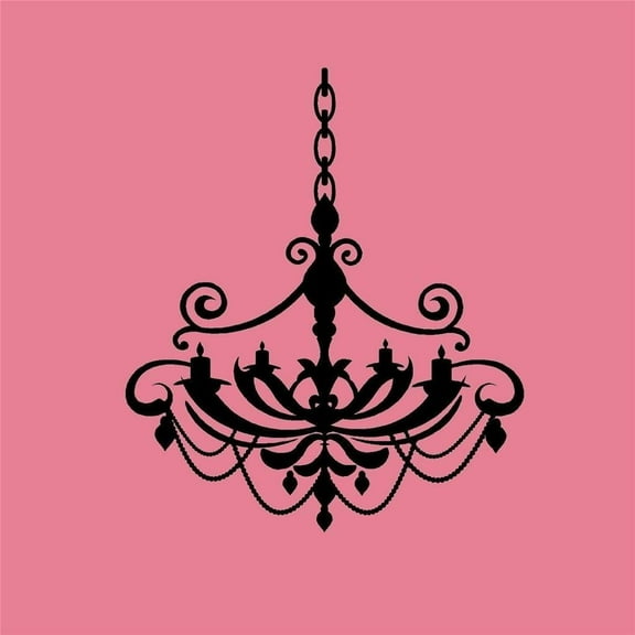 Design With Vinyl Artwork A Chandelier Hanging Light Fixture Wall Decal for Family - Ceiling Décor Fancy Lighting Themed Décor - Size: 38 In x 38 In
