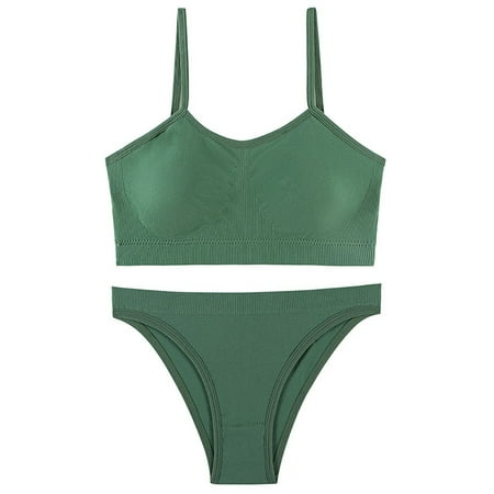 

YIWEI Large Size Anti-Glare Wrap Chest Strap Comfortable Gather Underwear Panties Green L: 55-75kg
