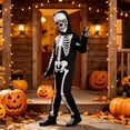thumbnail image 6 of Otqutp Kids Long Sleeve Skeleton Bodysuit with Face Mask Boys Spooky Outfit Fall Halloween Holiday Party Dress Up Sets, 6 of 7
