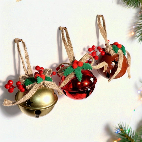 Fwttom Christmas Jingle Bells - Hanging Bells Ornaments Holiday Christmas Bells for Decorations Indoor Outdoor Xmas Tree Wreath Garland