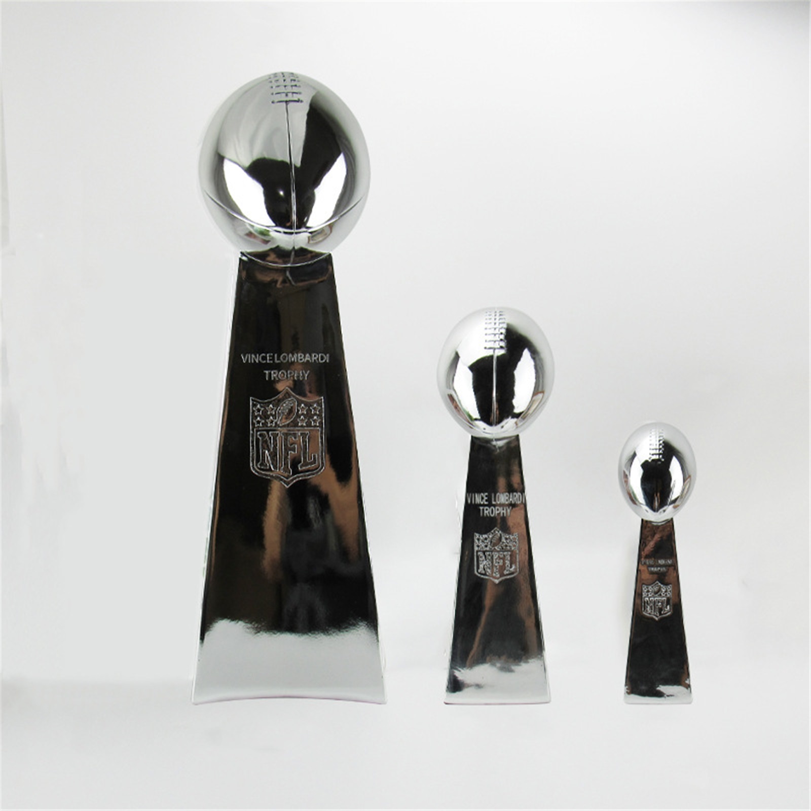 SUSANMAISON 23/34/56cm Designs Fantasy American Football Trophy Chrome Replica Championship Trophy First Place Winner Award for League,silver