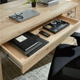thumbnail image 6 of Sauder Mason Peak Engineered Wood Executive Desk in Prime Oak, 6 of 8