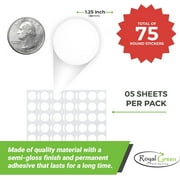 Royal Green Color-Coding Labels 1.25 inch Round Dot Stickers in Pastel Pink, Large Circle Sticker 30mm - 75 Pack