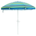 thumbnail image 2 of LAUREL CANYON 6.5ft Beach Umbrella with Sand Anchor, Tilt Pole, Push Button Close, Carry Bag, Air Vent, Portable UV 50+ Protection Beach Umbrella for Garden Beach Outdoor(Green Stripe), 2 of 9