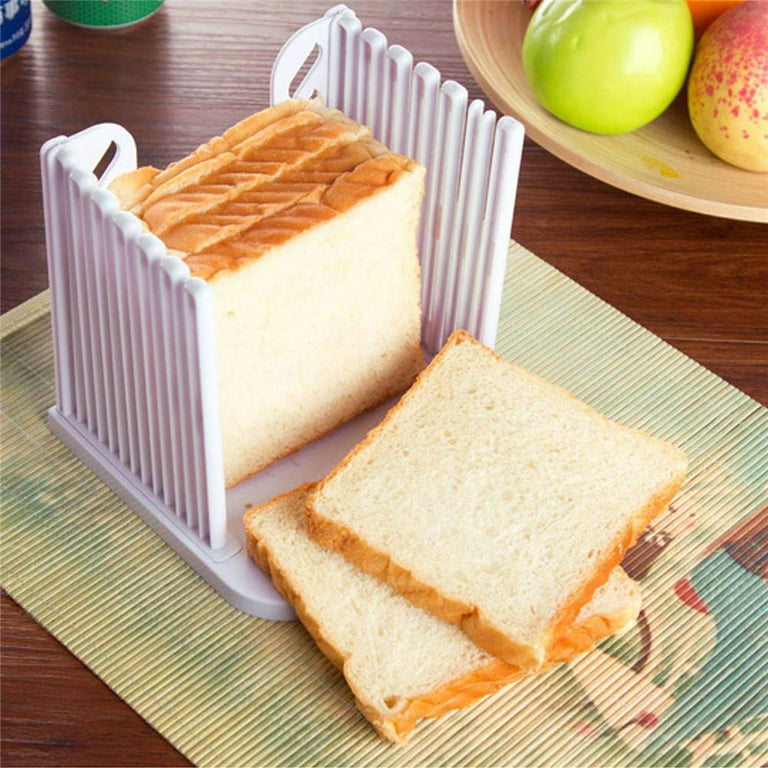 Zeeyh Bamboo Foldable Bread Slicer with Crumb Catcher Tray Guide, For Disc  Wood Bread Slicer, Perfect for Homemade Bread and Bread Cakes, Folds Flat  for Easy Storage 