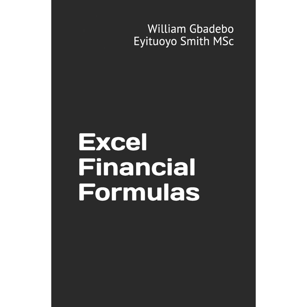 Excel Financial Formulas Paperback Walmart Walmart