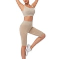 thumbnail image 1 of Gibobby Conjunto de yoga para mujer Conjunto de ropa de yoga Moda Sexy Correr al libre Desnudo Ropa deportiva Ropa deportiva de secado rápido ajustada(Caqui,CH), 1 of 5
