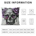 thumbnail image 5 of Purple Rose and Skull Throw Pillow,Soft Square Cushion Case for Couch Sofa Bed Bedroom Living Room,, 5 of 5