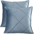 thumbnail image 1 of Pack of 2 Velvet Throw Pillow Covers Sofa Decoration 18" x 18" Soft Square Cushion Case Nordic Style Solid Plaid Cover for Bedroom Living Room Car Outdoors Couch Bed Chair, 1 of 8