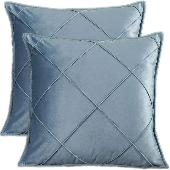 Pack of 2 Velvet Throw Pillow Covers Sofa Decoration 18" x 18" Soft Square Cushion Case Nordic Style Solid Plaid Cover for Bedroom Living Room Car Outdoors Couch Bed Chair