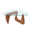 thumbnail image 5 of GZXS Modern Coffee Table, 43.3" Triangle Center Table with Glass Top for Living Room, Easy Assembly, Clear & Brown, 5 of 6